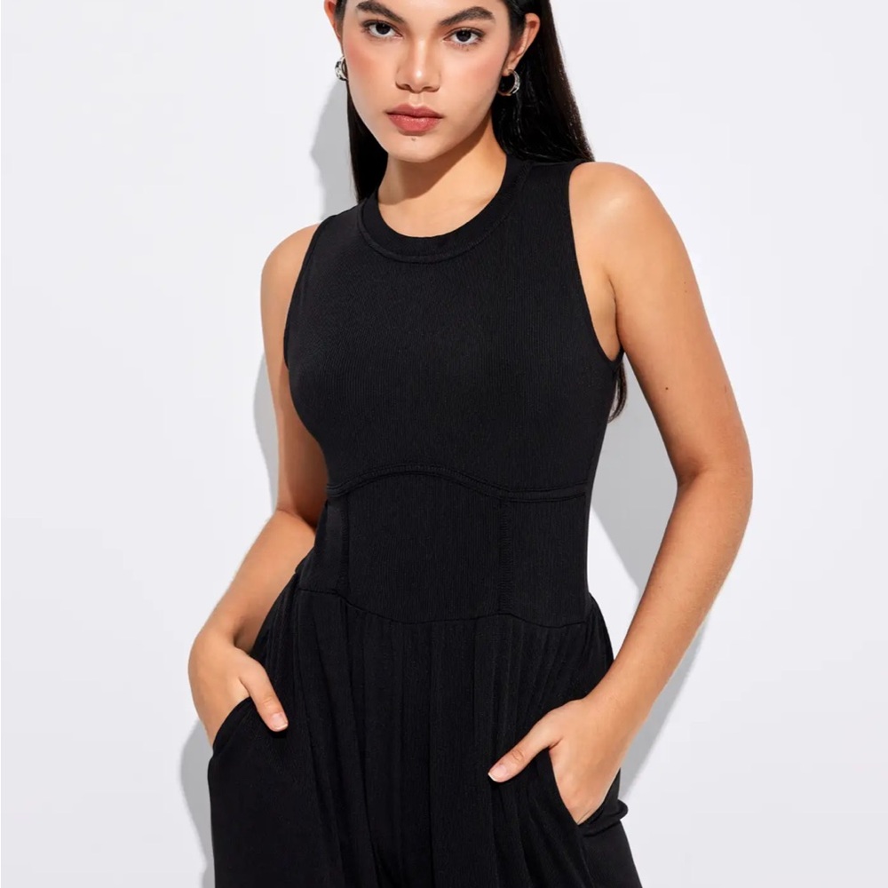 NWOT Cider Black Sleeveless Jumpsuit